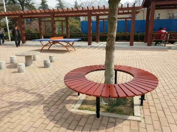 胶州防腐木树池座椅